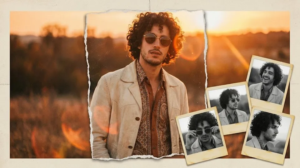 Retro portrait collage